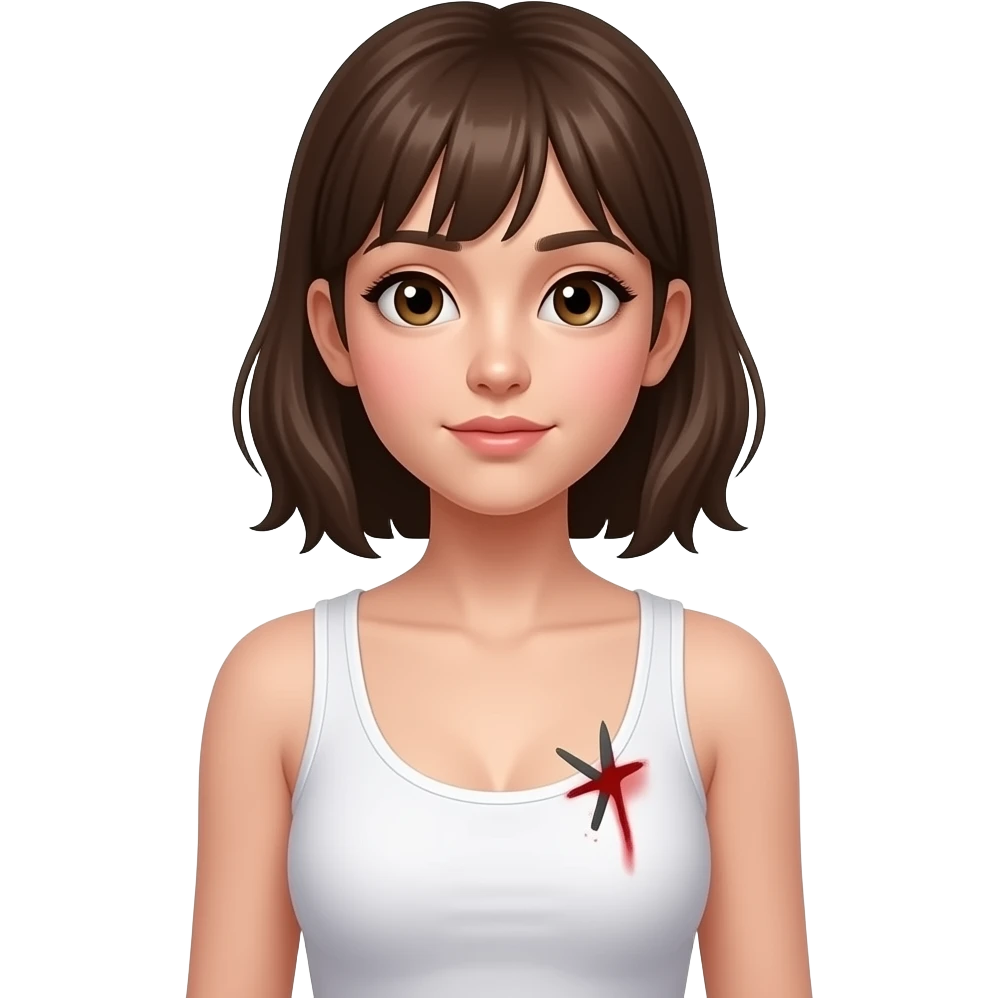 A girl gets stabbed in boobs emoji