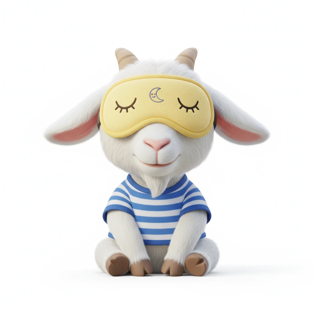Open


Open


Open


Open
a goat with yellow sleep mask and wearing shirt, front view,  Frontal Top-Down Soft Light, white background, portrait, casual cartoon stylized game mobile emoji