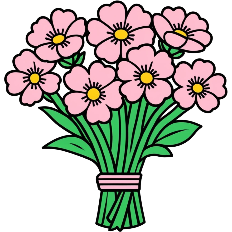 bouquet of pink flowers  emoji