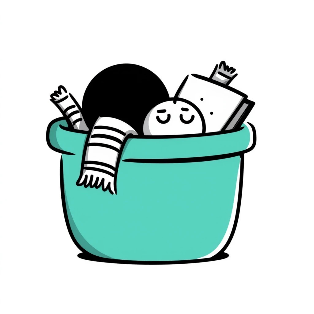 A turquoise basket emoji