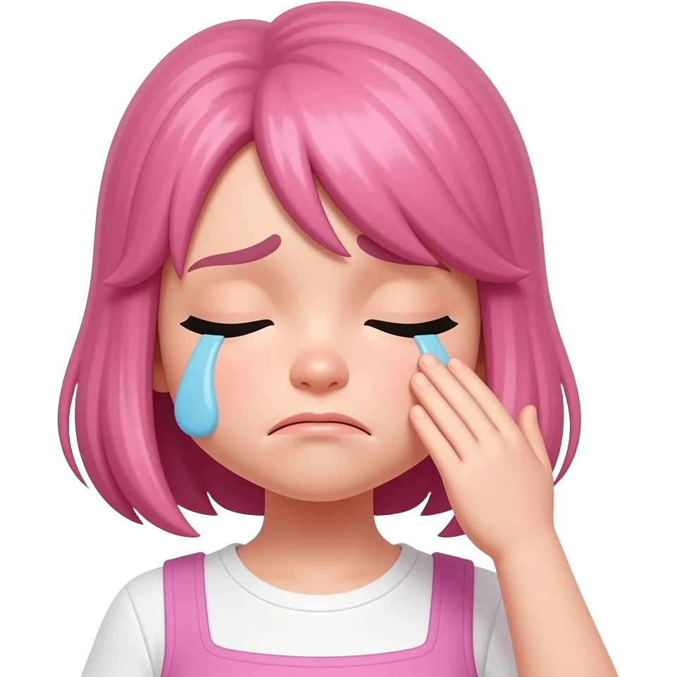 Facepalm girl with pink hair emoji