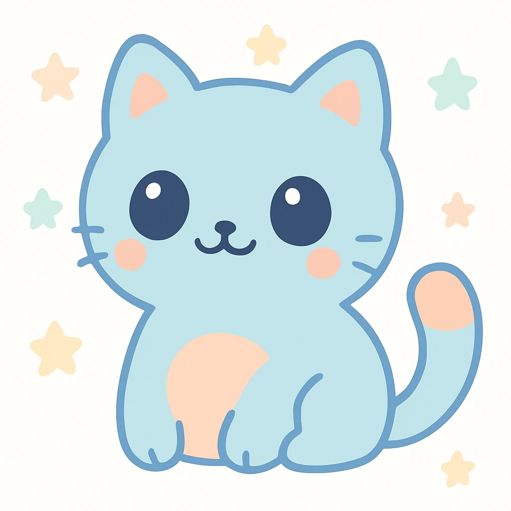 cute cat, simple and friendly style, adorable and charming emoji