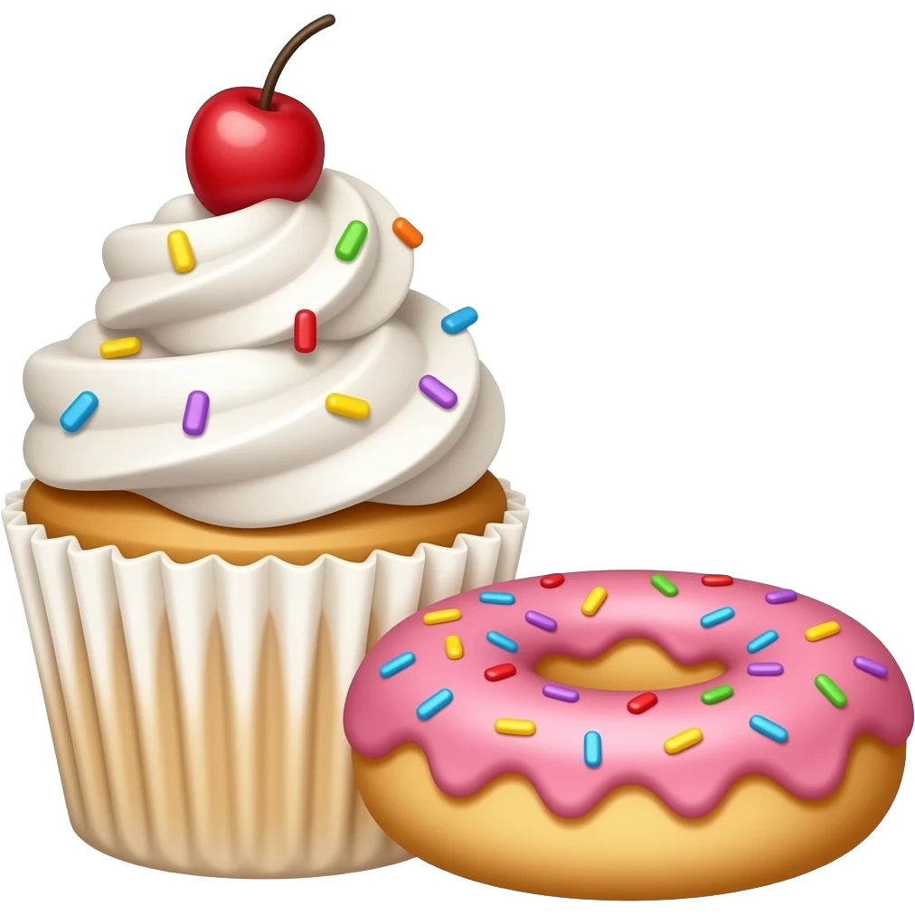 cupcake and donut emoji
