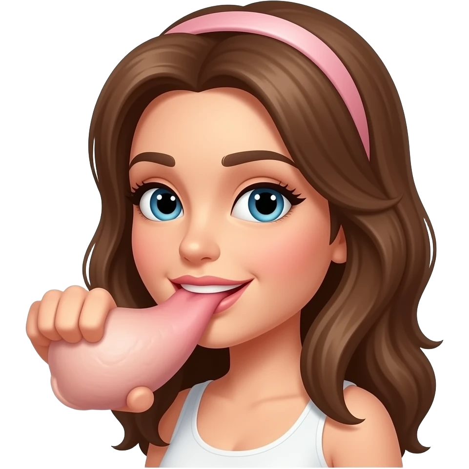 Une femme qui suce une bite emoji