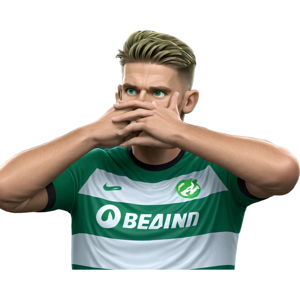 contemplative male in green jersey emoji