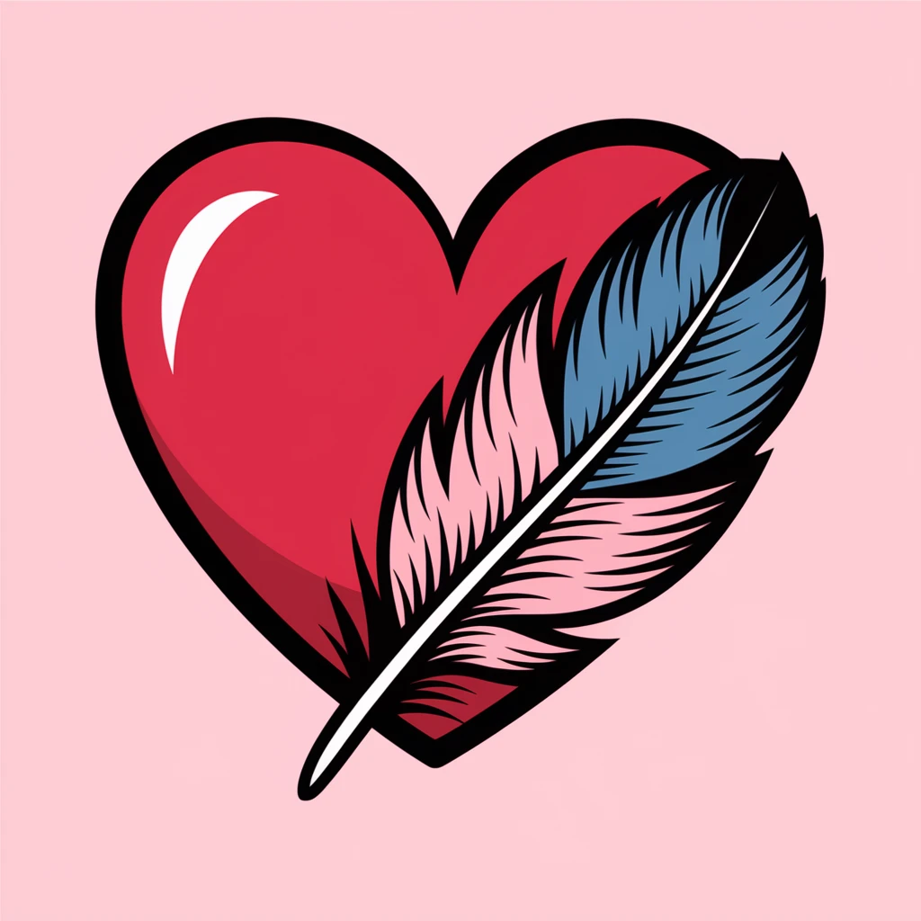 heart with a feather texture emoji