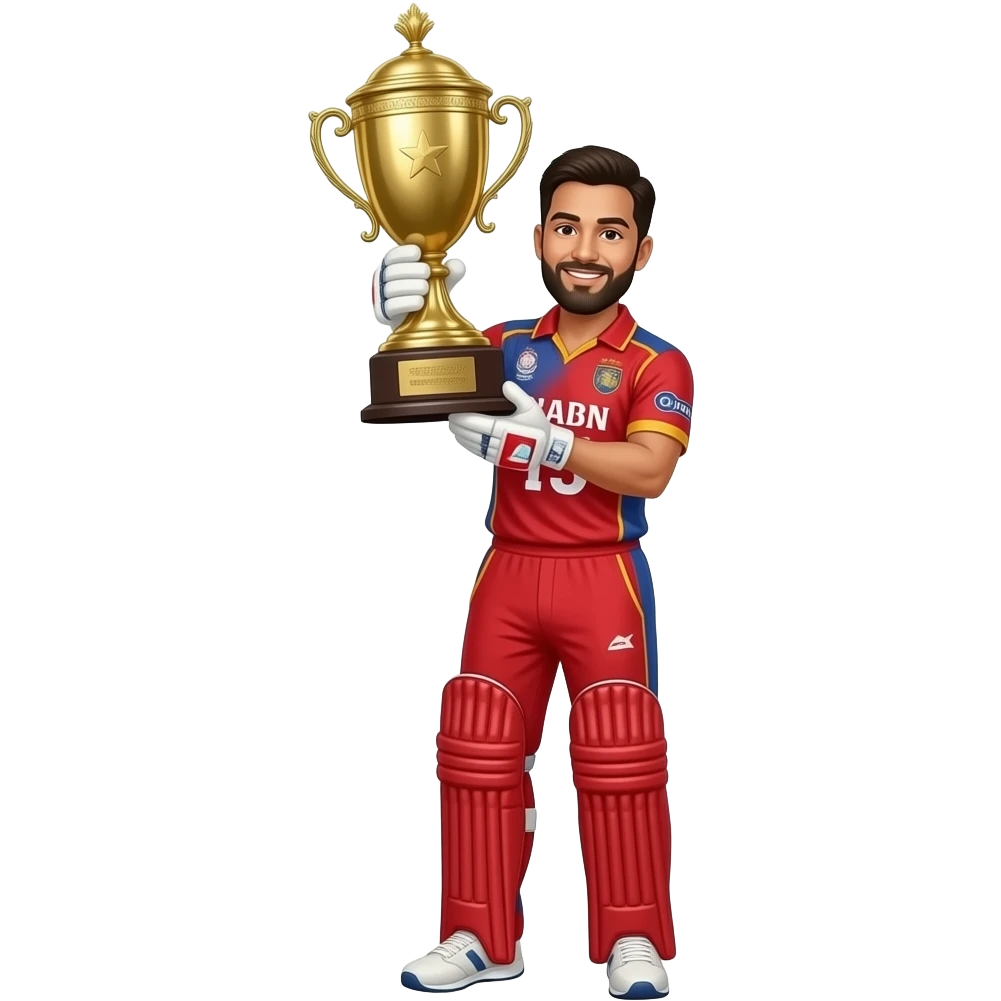 RCB lifting IPL emoji with red jersey emoji