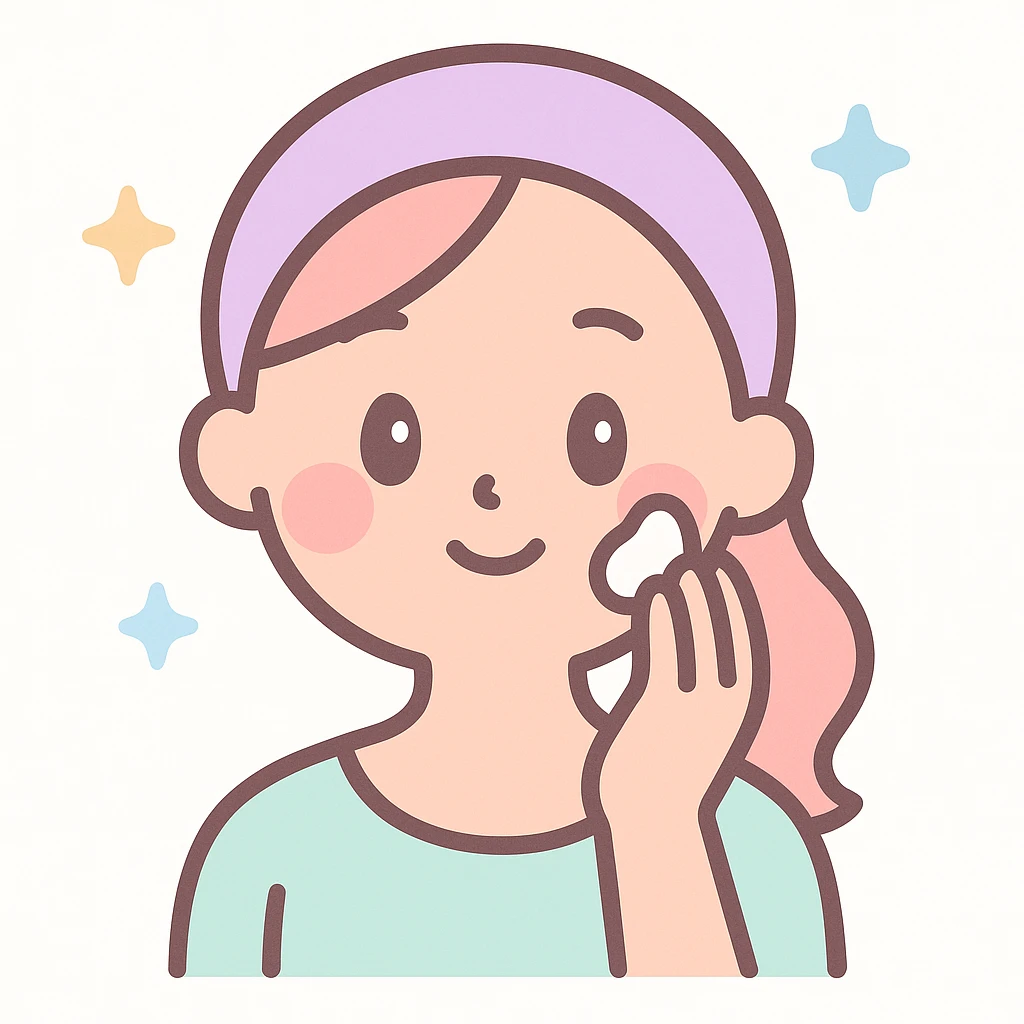 woman doing skincare, gentle, modern, soft colors, close-up, minimal background emoji
