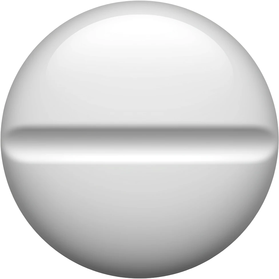 while circular pill with horizontal groove emoji