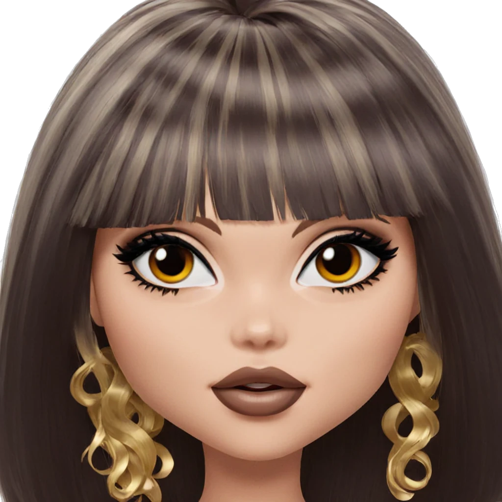 portrait of a girl with makeup emoji