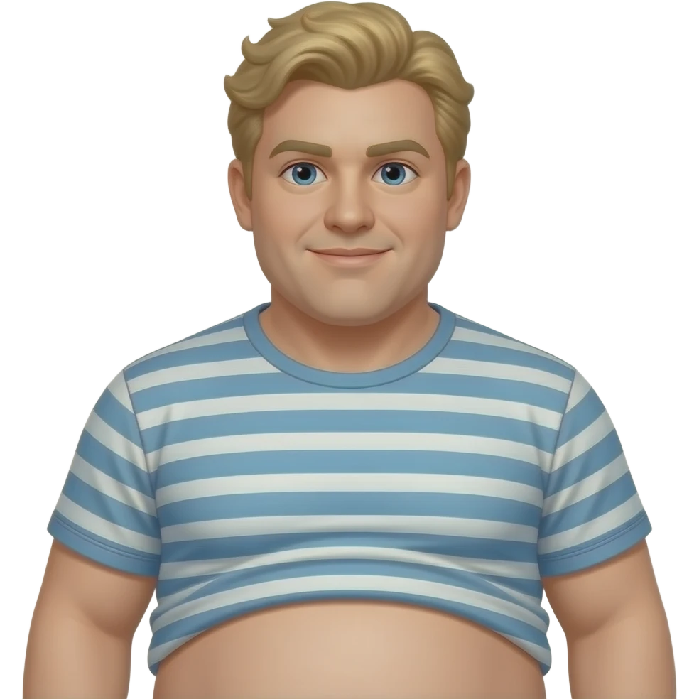 Blonde Fat man with shirt too small so the bottom of his belly hangs out emoji