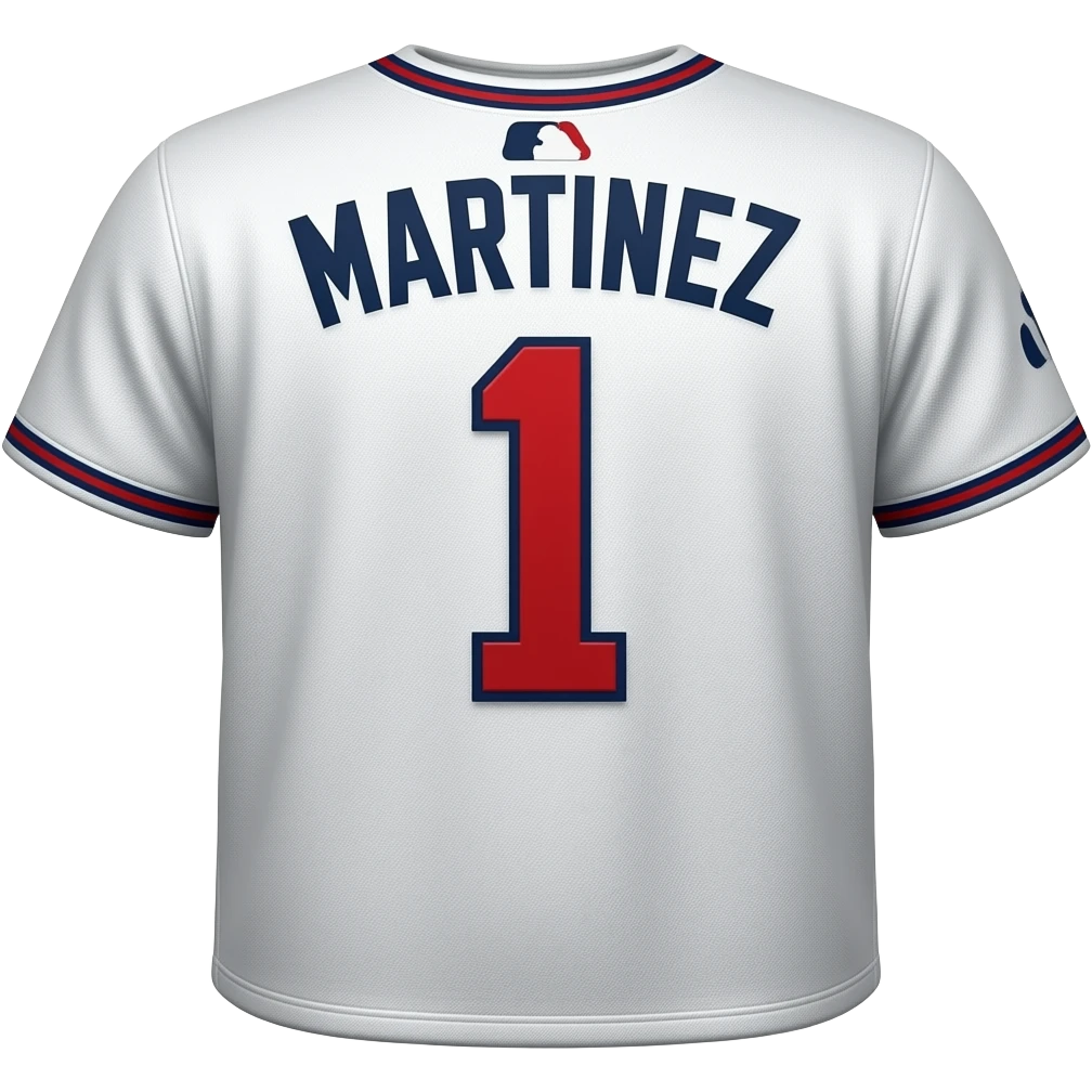Create an emoji with the number 1 and it says Martinez in like red and navy blue lettering like the Cleveland guardians cord emoji