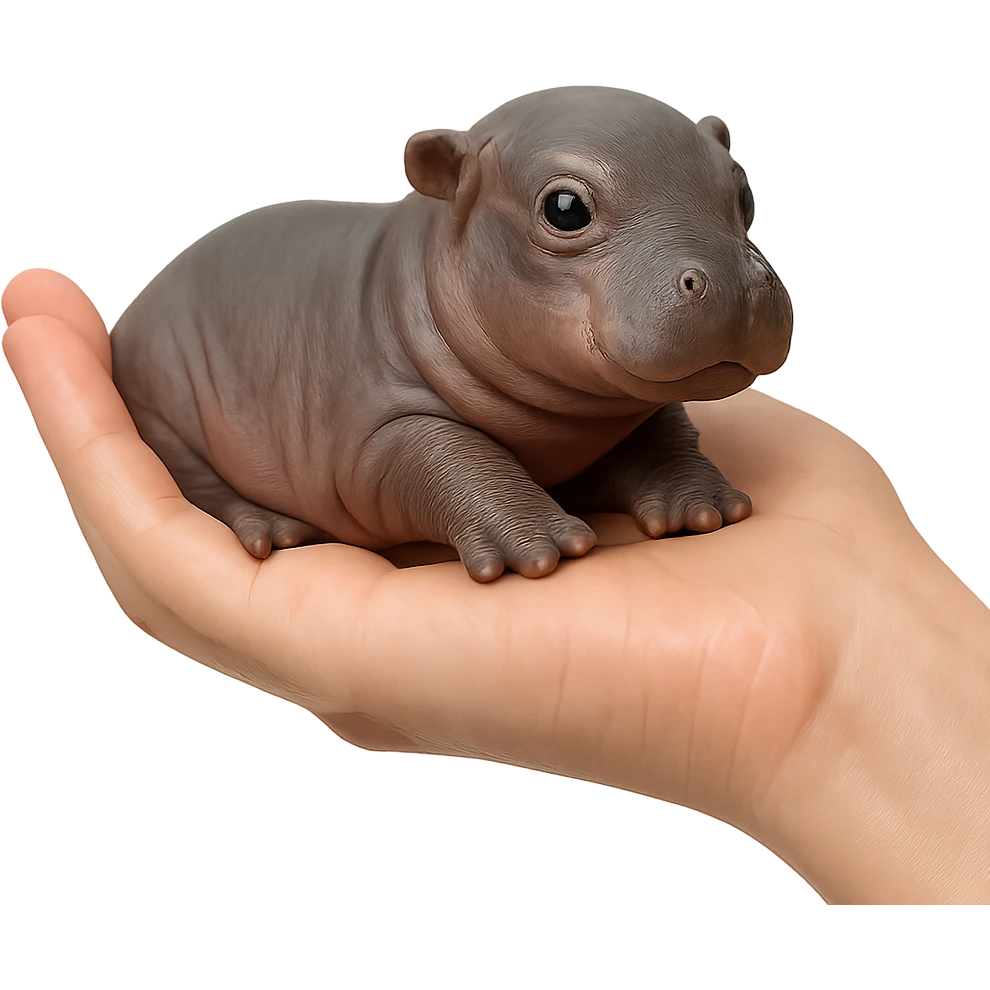 A little hippo in the hand emoji