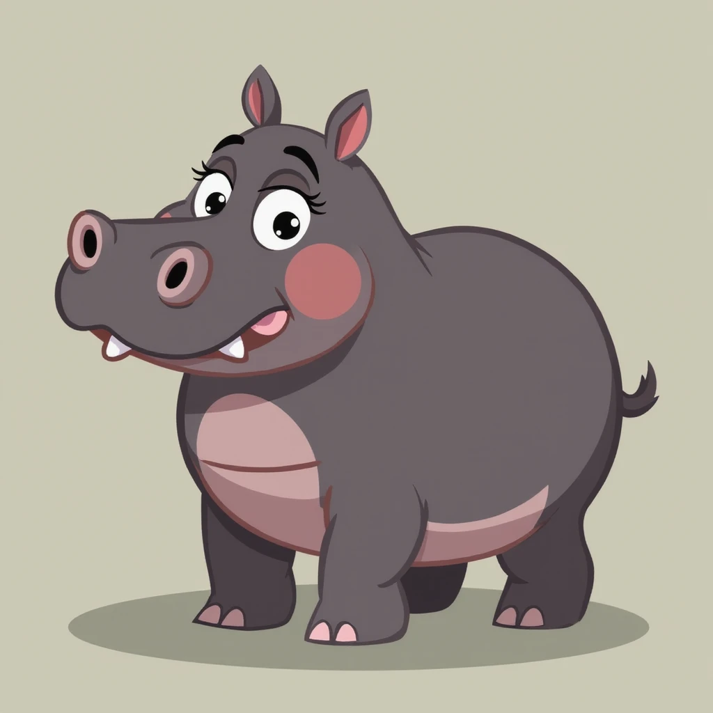 Flat design style hippo emoji
