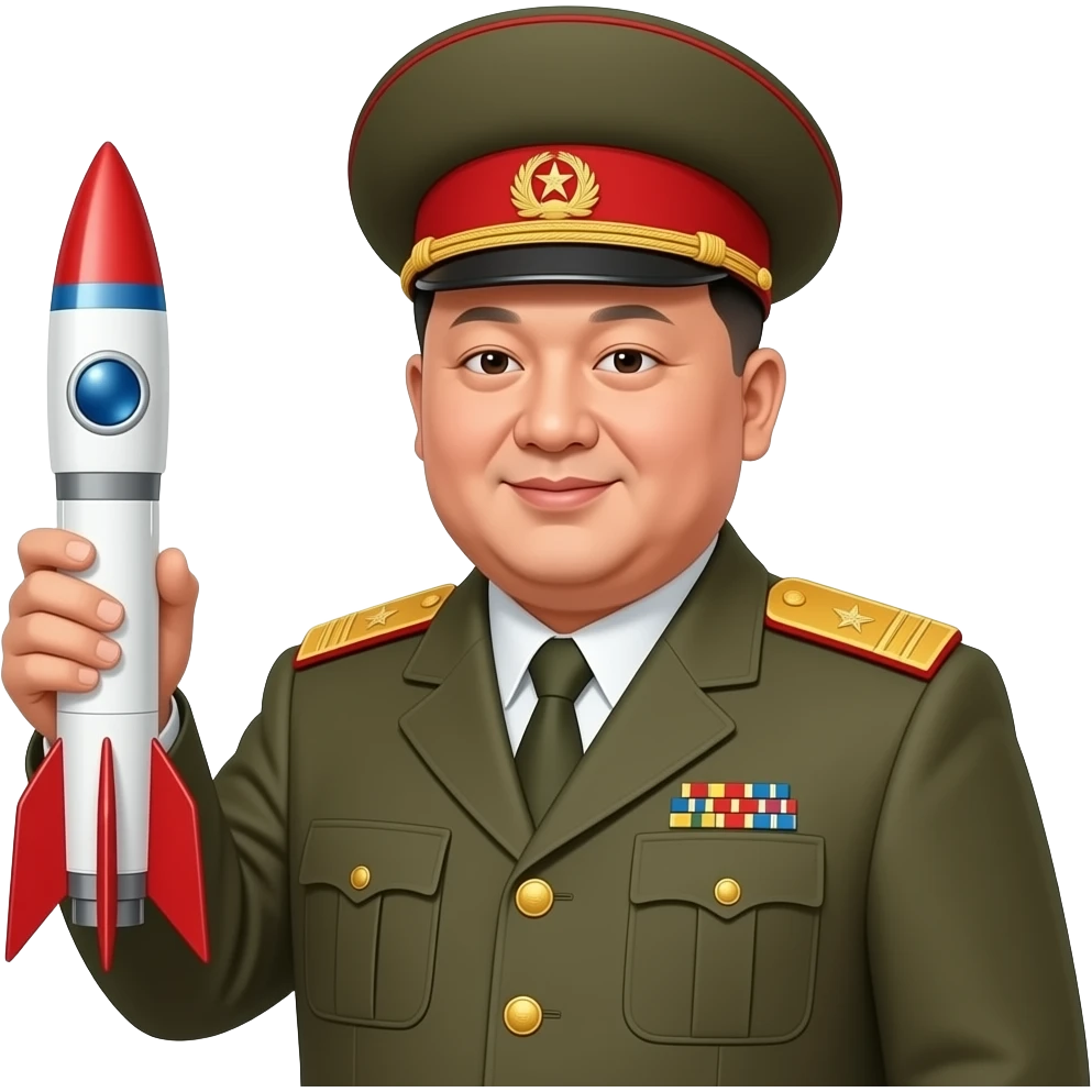 North korean leader kim holding rocket emoji