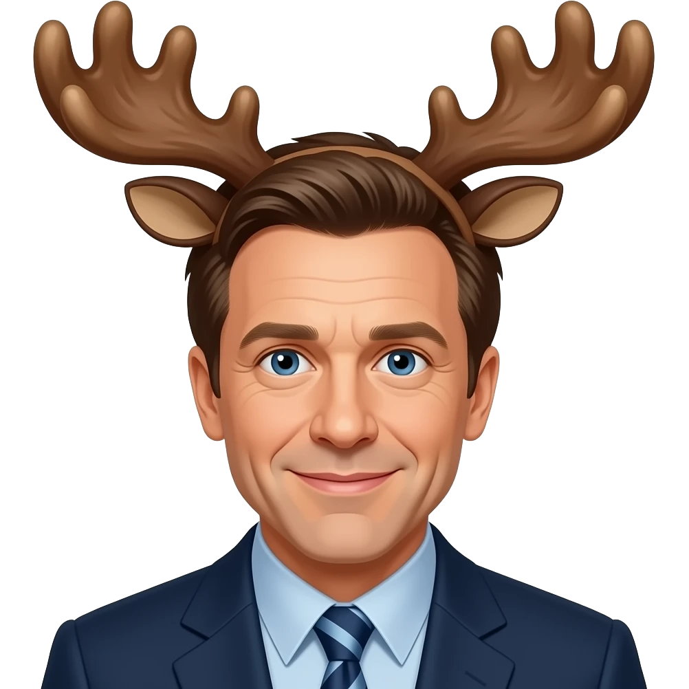 Ben stiller wearing moose ears emoji