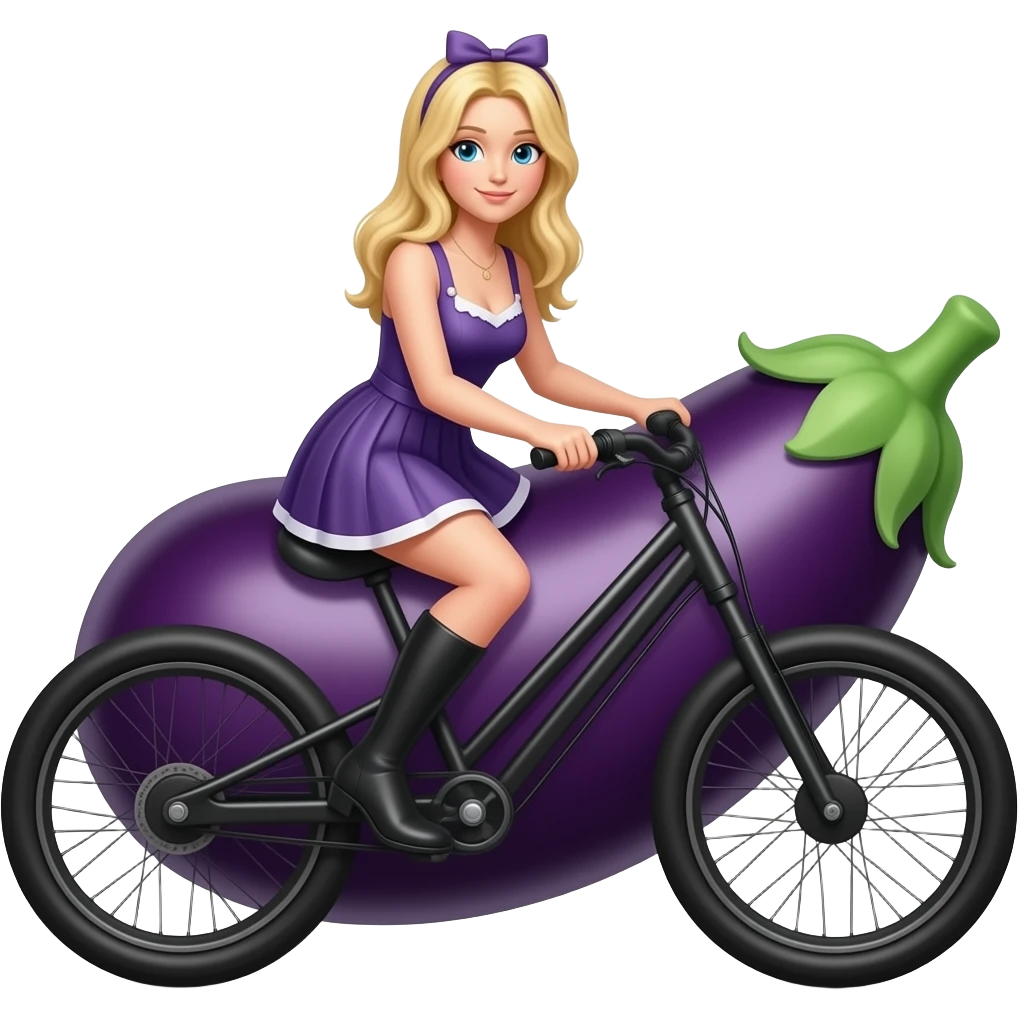 Blonde riding eggplant emoji