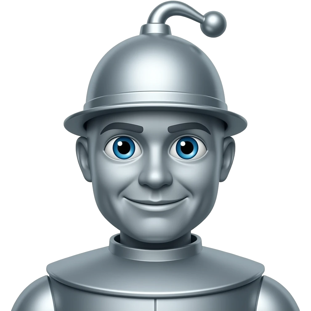 The Tin Man from The Wonderful Wizard of Oz with dark blue eyes emoji