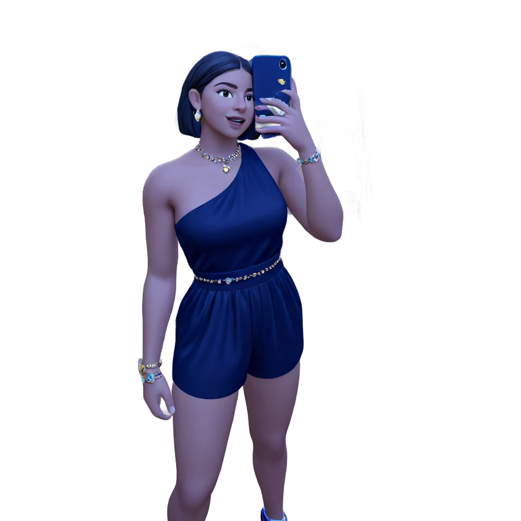 girl with jewelry indoors emoji