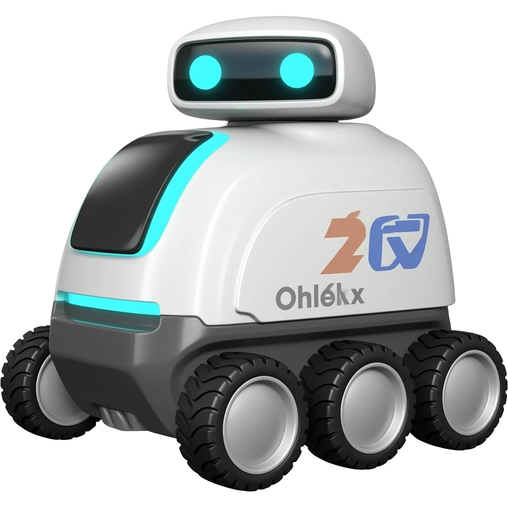 delivery robot with 8 wheels emoji