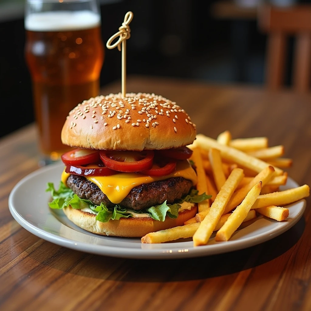 burger and fries emoji