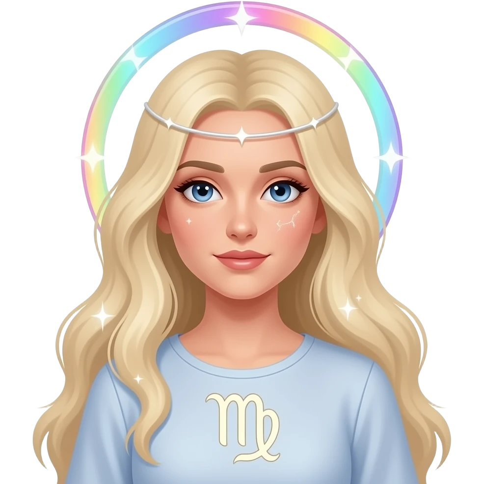 Astrology Virgo female white the maiden iridescent emoji