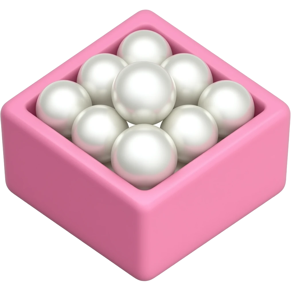 a box pink filled with pearl beads emoji
