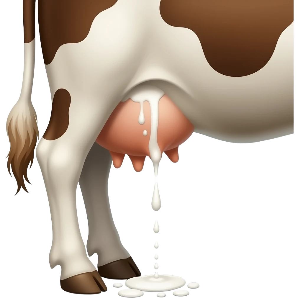 Dripping white juice between brown leg emoji