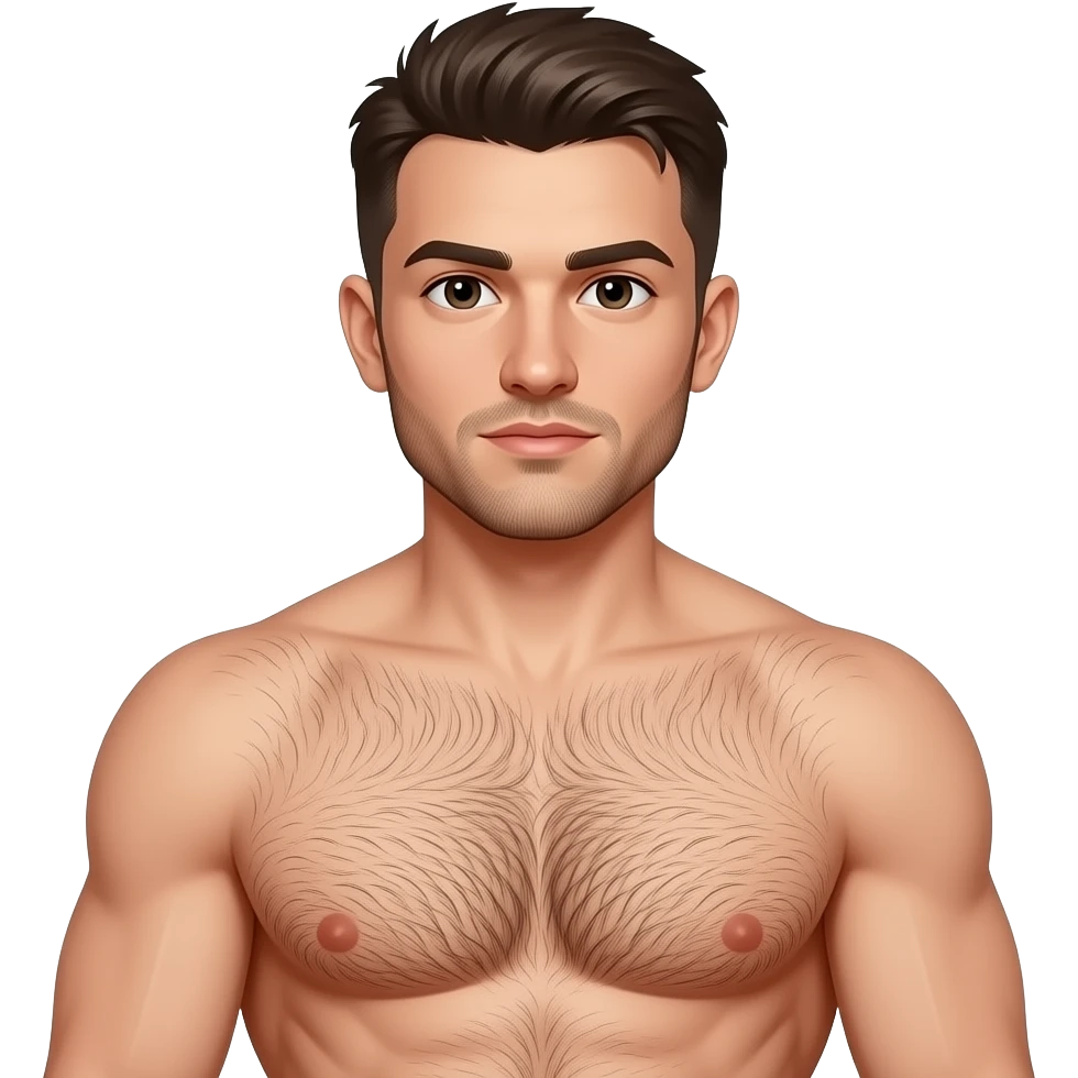 extremely hairy muscular chest emoji