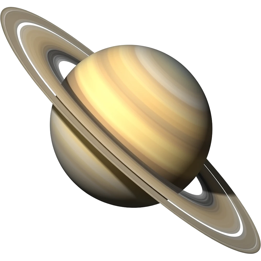 saturn tilted to the left rounded detailed emoji