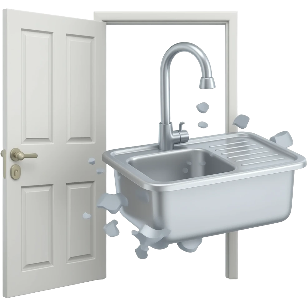 The door opens and the sink comes in emoji