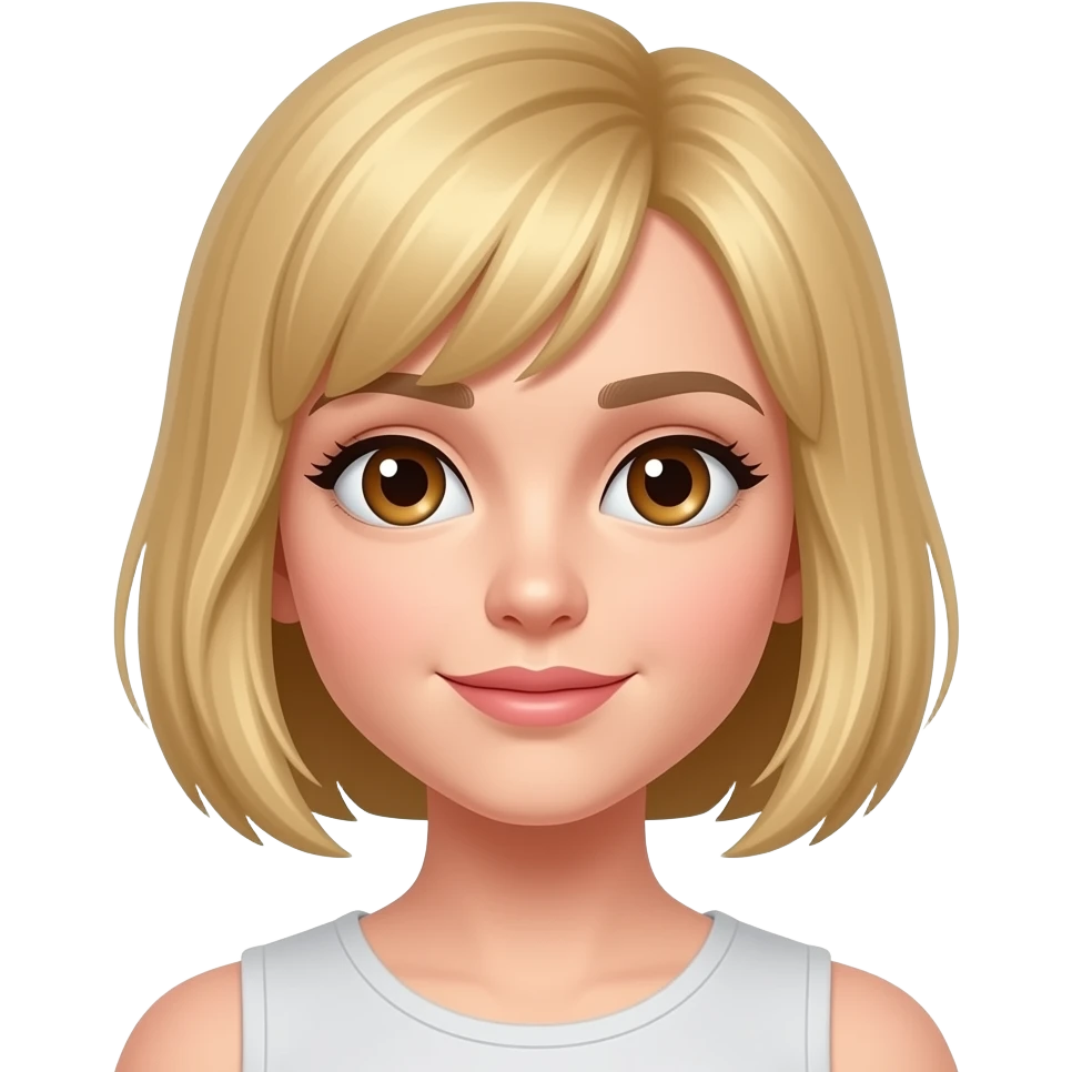 بنت شقراء لون عيونها بني شعرها قصير emoji