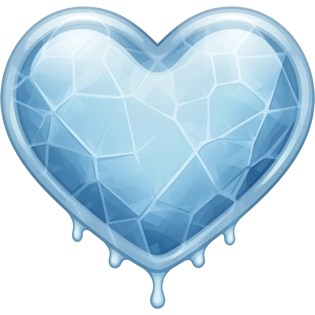 Coração congelado escorrendo emoji