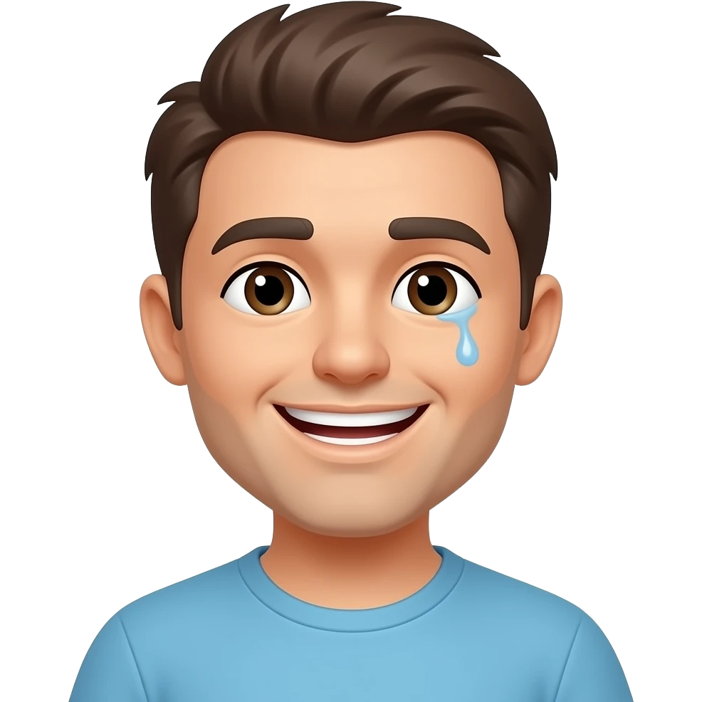 emoji ist belustigt und hat eine träne rechts emoji