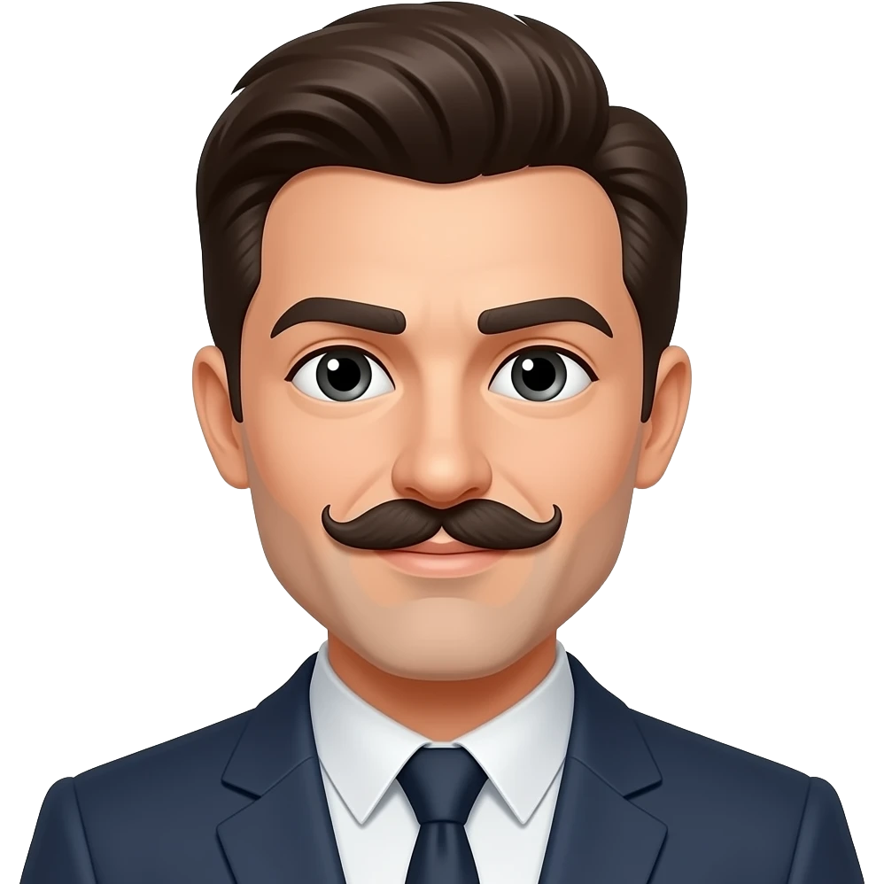 Balck handle bar mustache man emoji