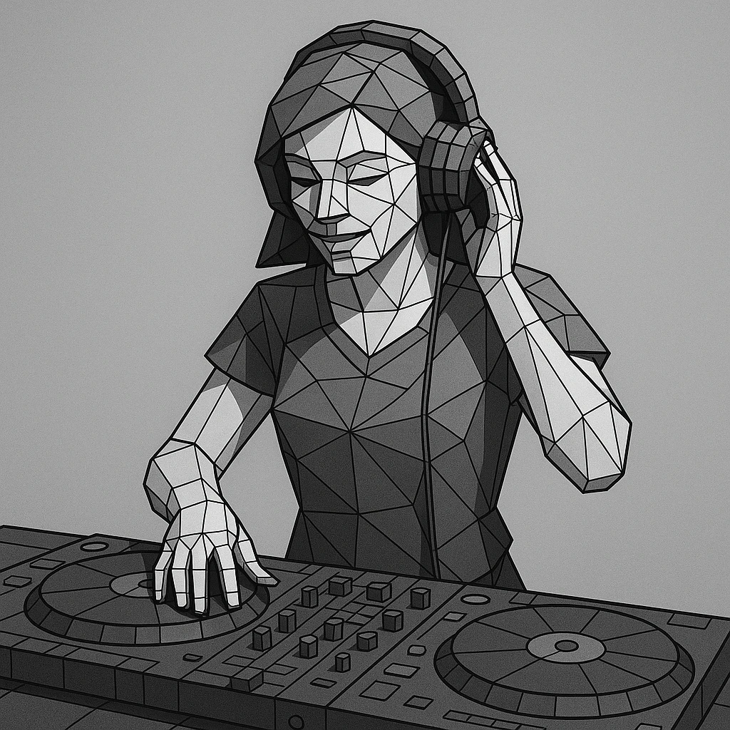 girl playing DJ set emoji