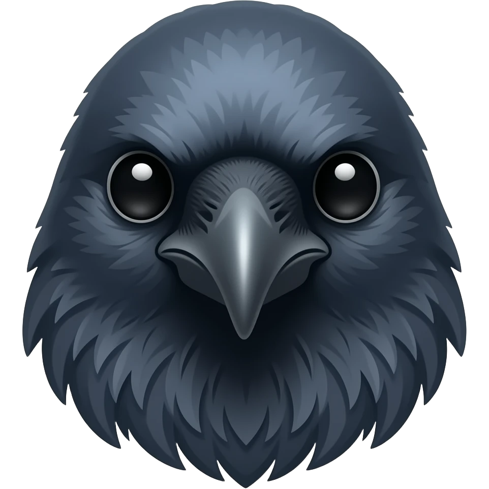 Crow bird head emoji