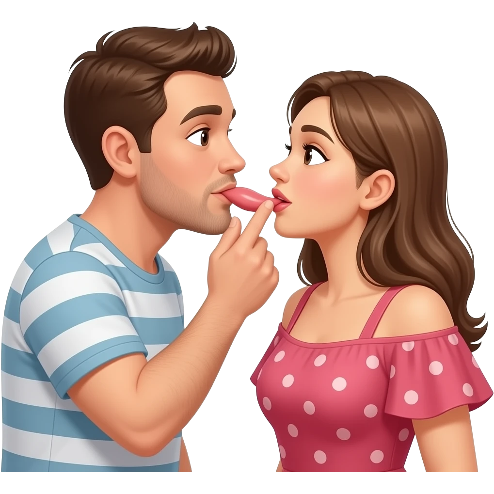 Man licking woman’s pussy lips emoji
