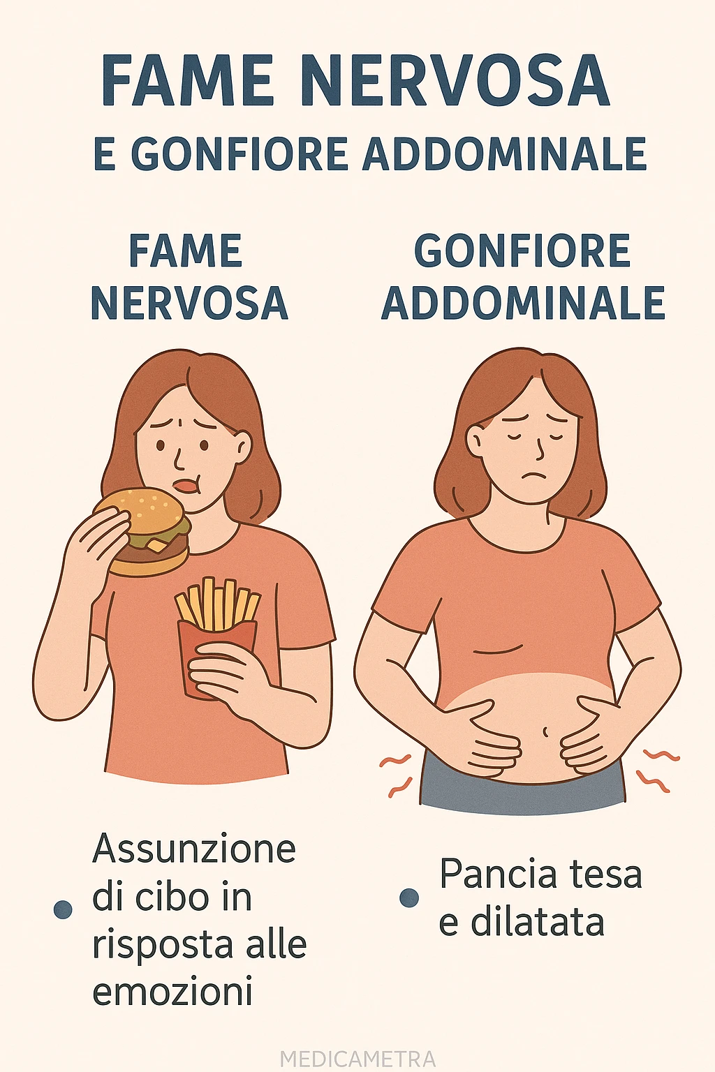 fame nervosa gonfiore addominale in italiano emoji