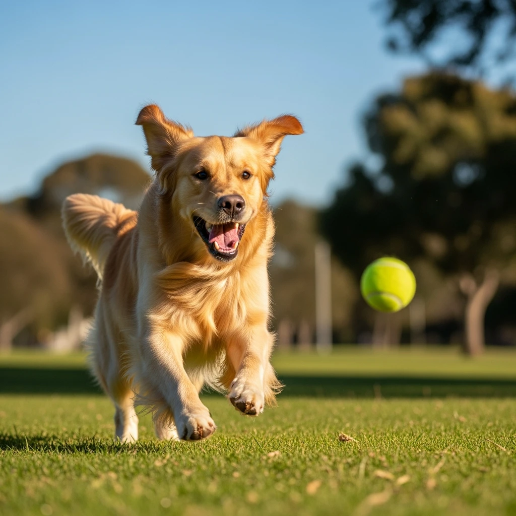 happy dog running after ball emoji