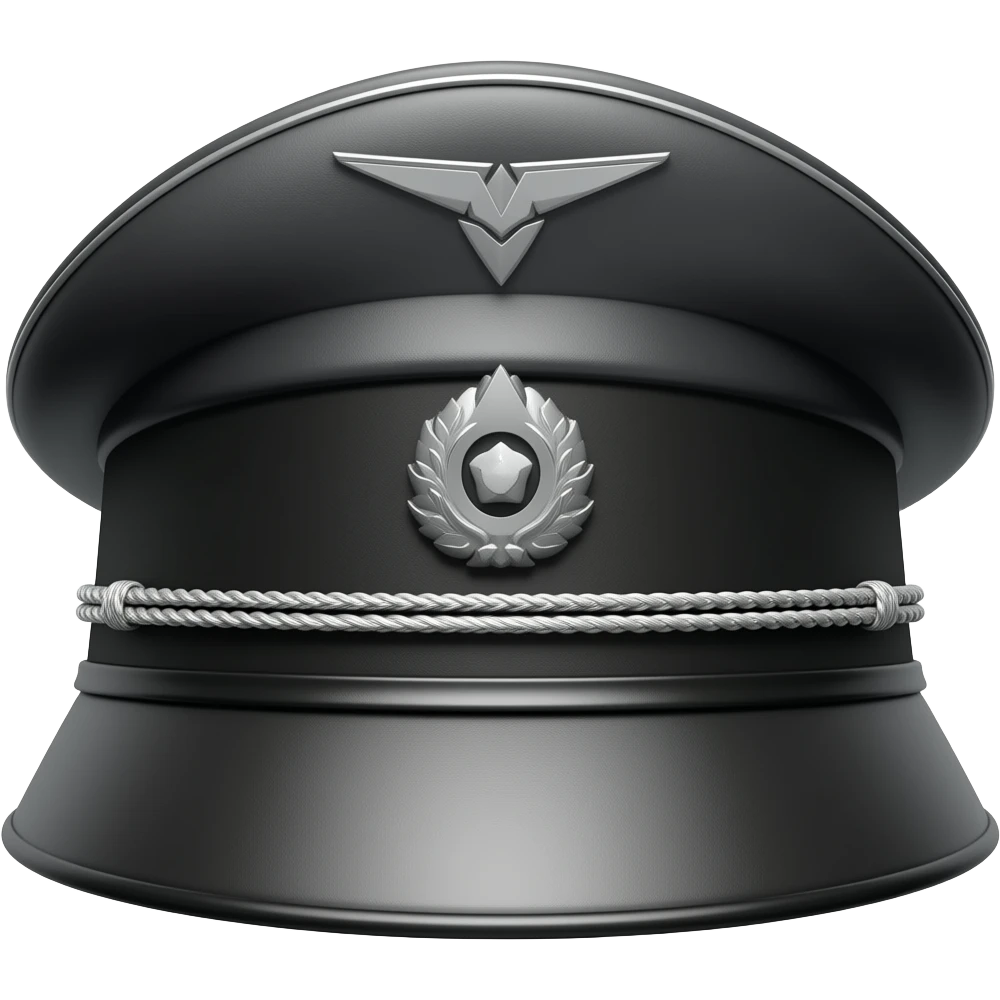 Black leather Kepi hat emoji