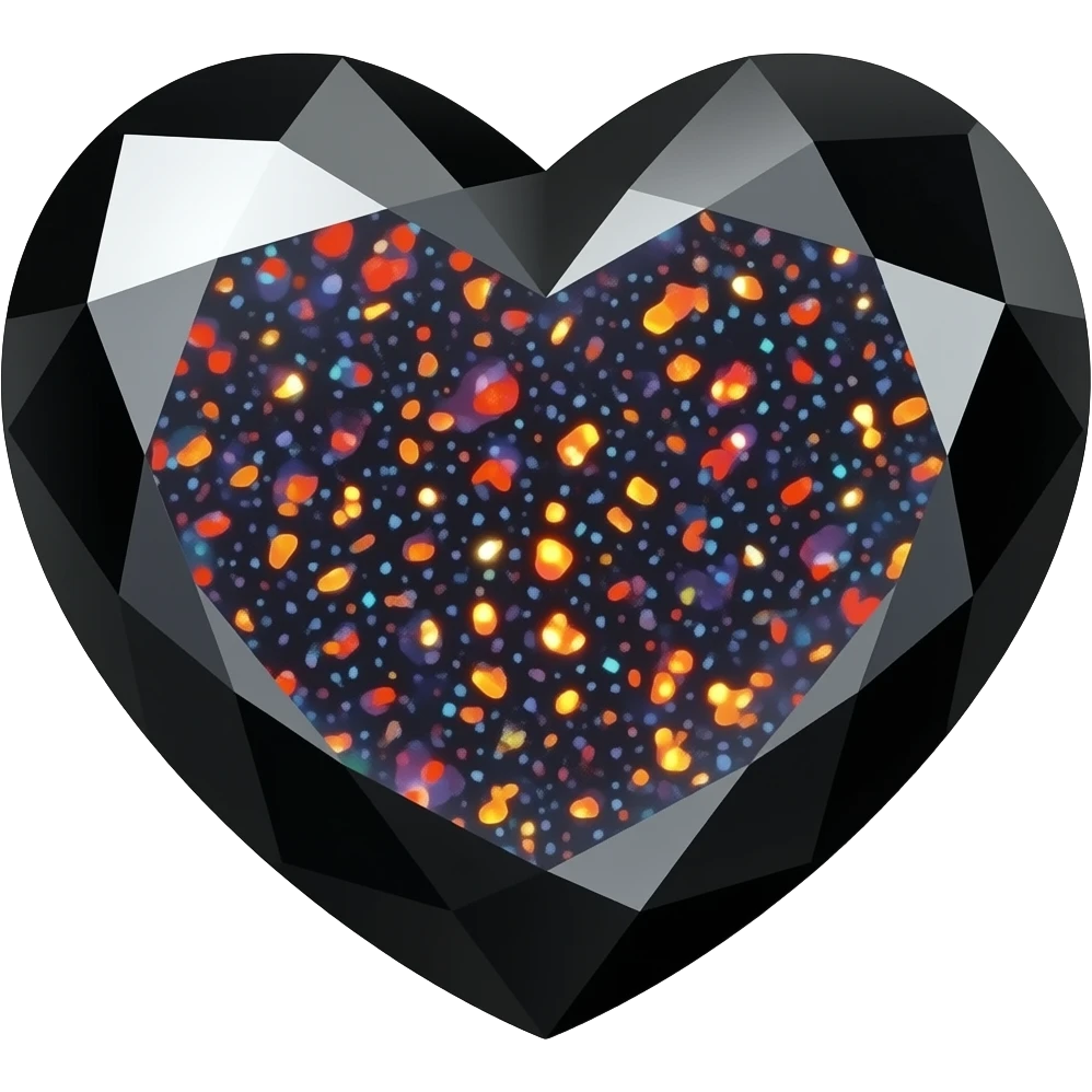 black Opal fire opal heart emoji