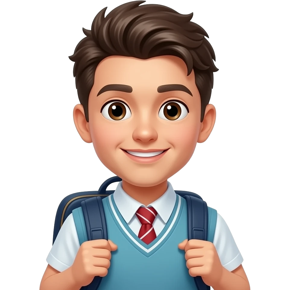 Hair style change and school bag emoji