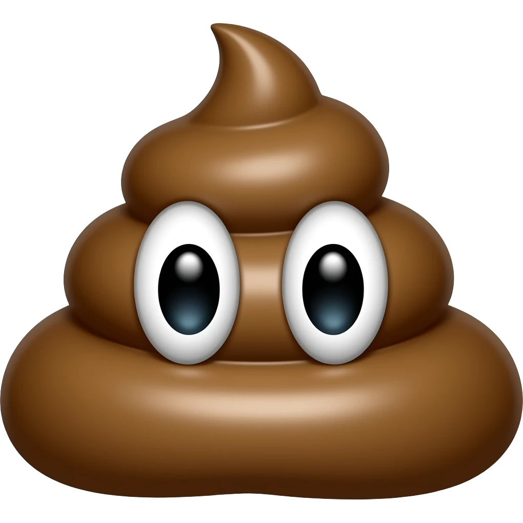 Cocô quadrado sem rosto e o formato dele é quadrado emoji