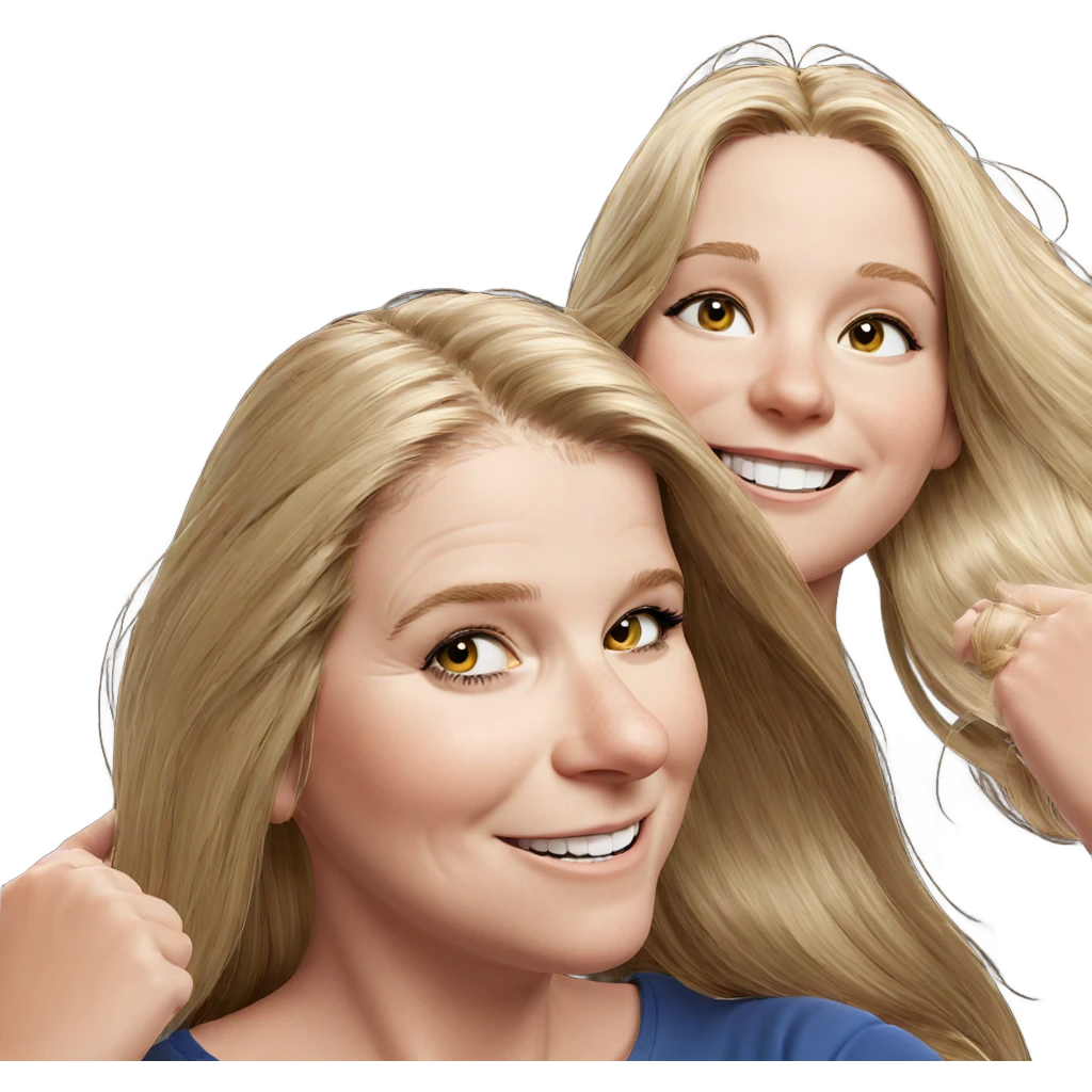 smiling girls with long hair emoji