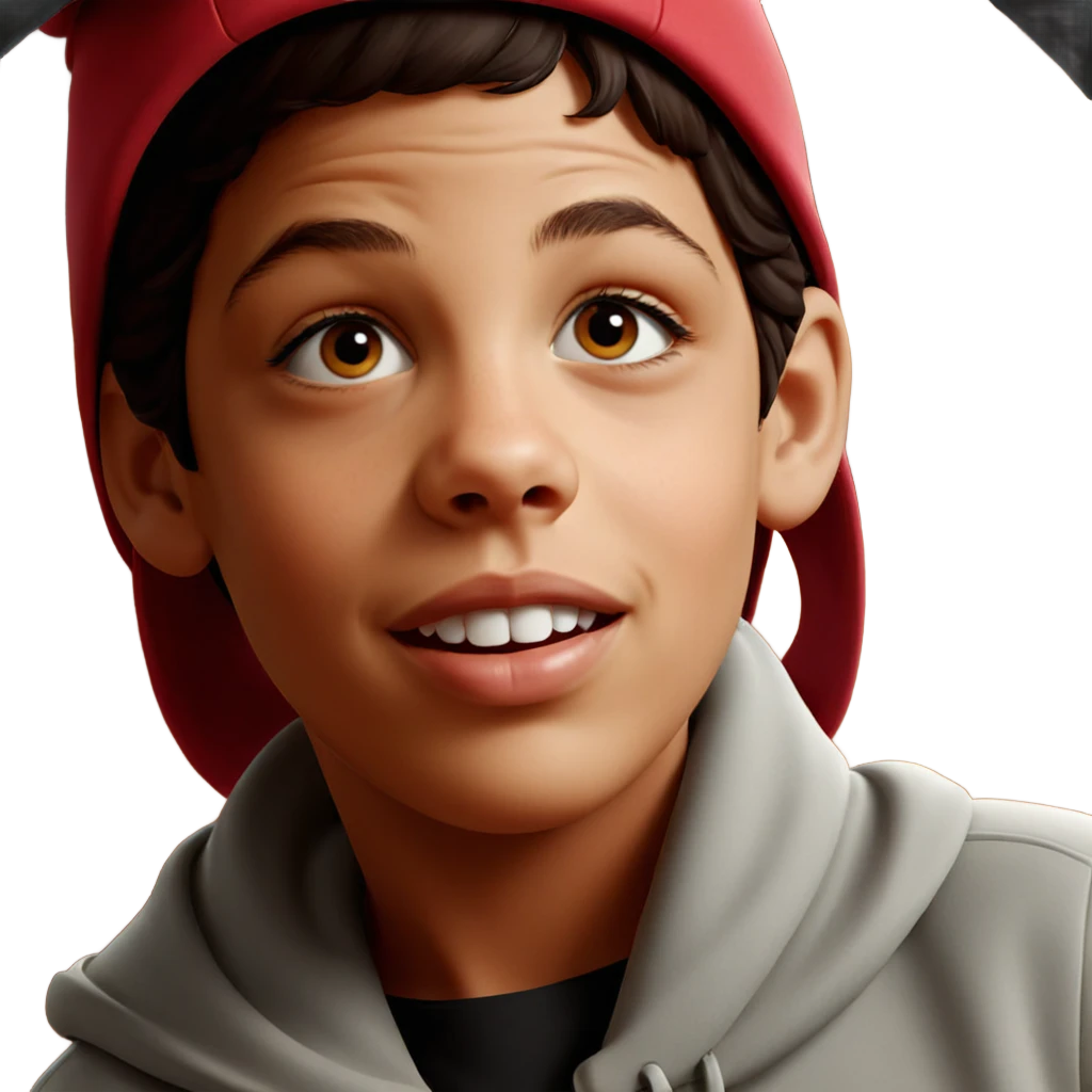 realistic portrait of girl wearing hat emoji