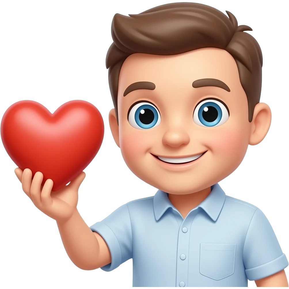 man happy heart emoji