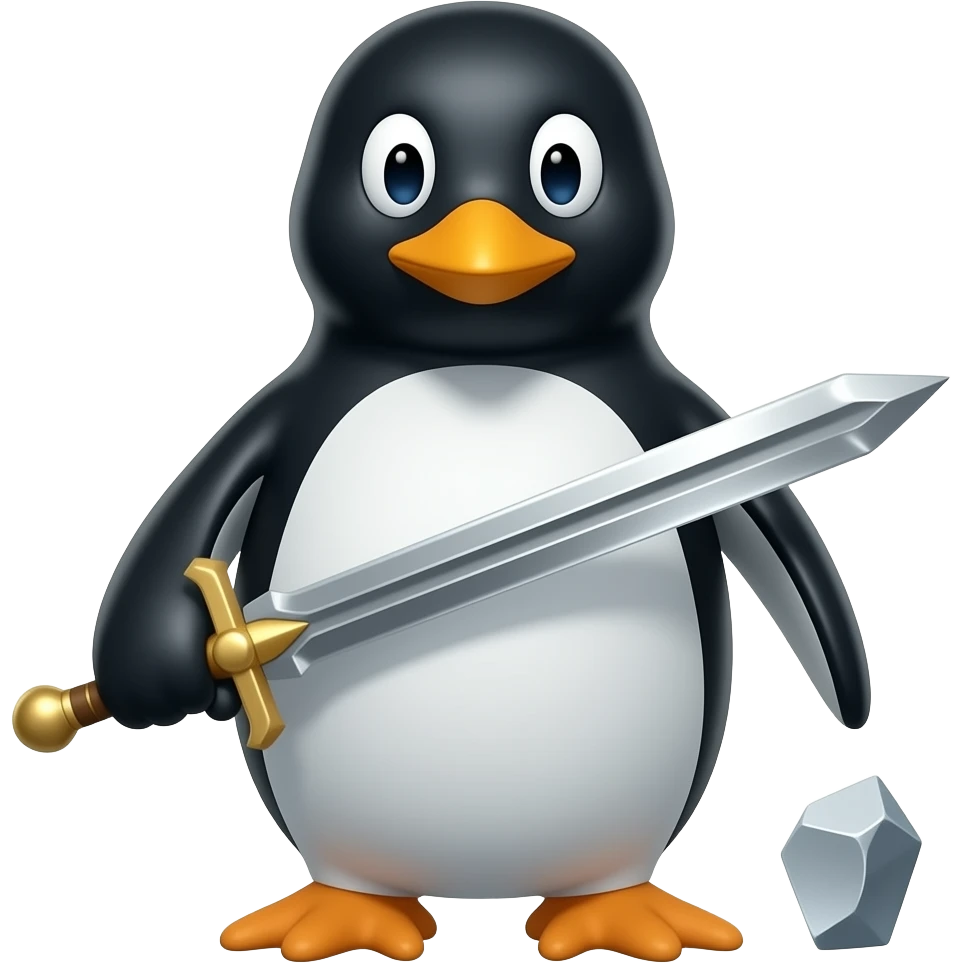 Penguin With A Sword & A Flint Piece emoji