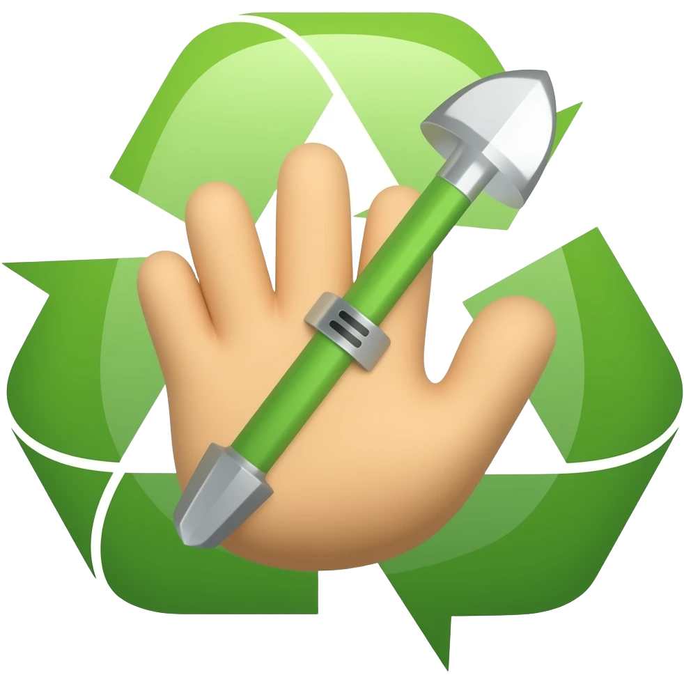 zero waste helping hand combination logo emoji