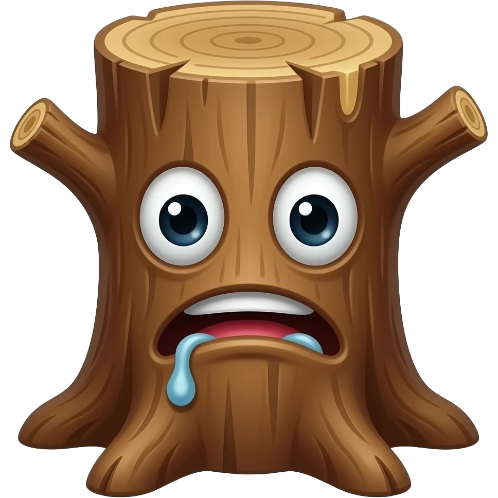 a disgusted tree trunk emoji
